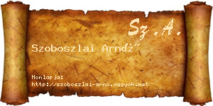 Szoboszlai Arnó névjegykártya